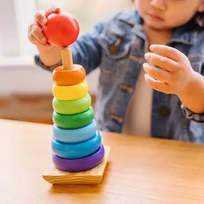 Jouet en Bois - WoodenToys™ - Tour arc - en - ciel - Merveilles pour bébés
