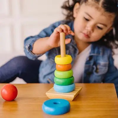 Jouet en Bois - WoodenToys™ - Tour arc - en - ciel - Merveilles pour bébés